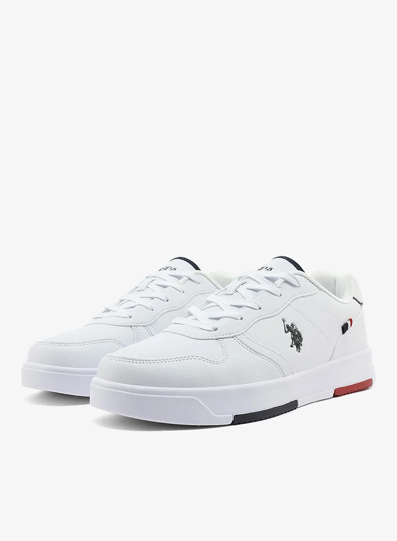 U.S. Polo Assn. white Men's White Stylish Low-Top Casual Sneakers - Durable Lace-Up Design with Comfort Cushioned Sole for Everyday Active Wear for Men | Best Price UAE